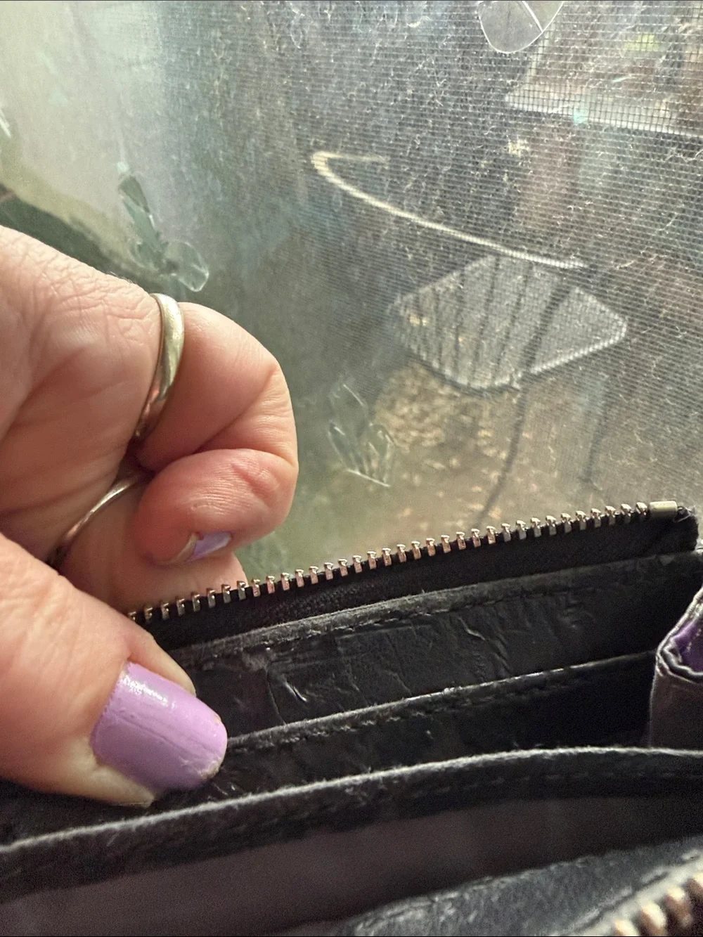 COACH Purple and Black Leopard Print Wristlet